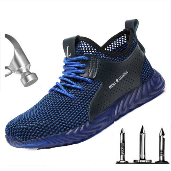 

men designer sneakers summer men work shoes steel toe cap anti-piercing safety shoes non-slip breathable fashion men boots, Black;brown