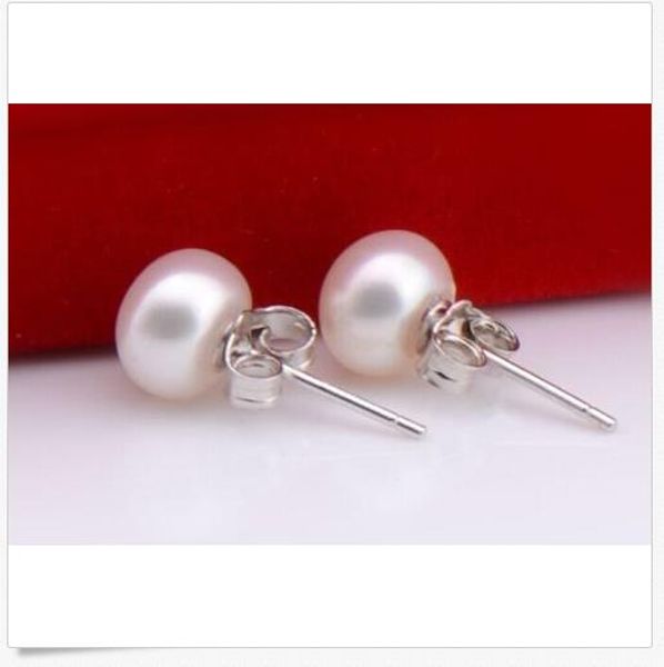 

pair of huge 10-11mm natural south sea genuine white pearl earring 14k, Golden;silver