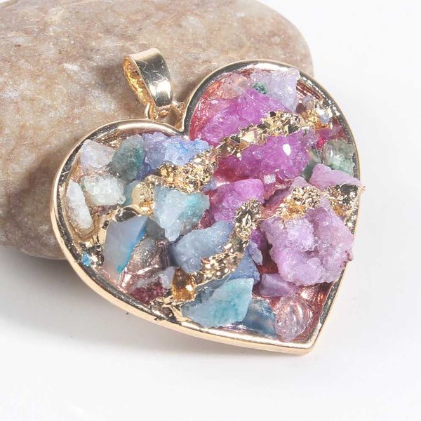 

10 pcs many style geometric crystal dyed colorful pendant for women party gift gold plated unique jewelr, Silver