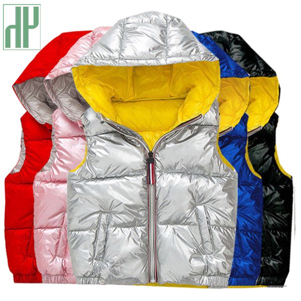 

hh sleeveless jacket for kids vest waistcoat coats gold silver toddler girl vest hooded jacket winter autumn baby boy outerwear, Blue