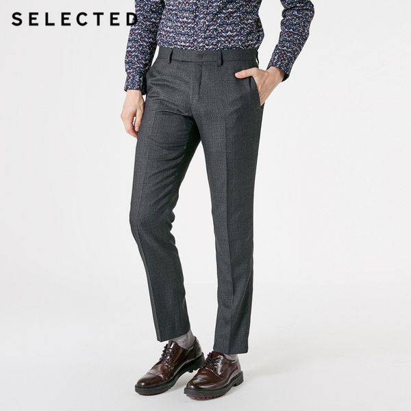 

men's slim fit business plaid suit pants t|41846a501, White;black