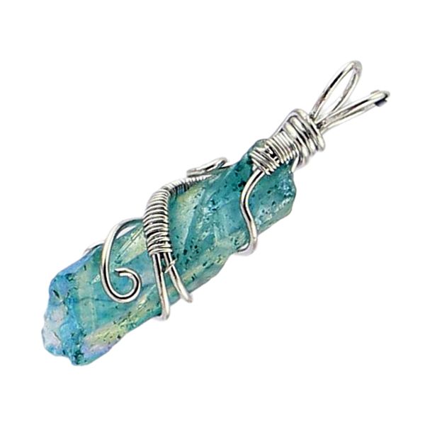 

natural stone pendant irregular charms pendant for diy ring jewelry making, Silver
