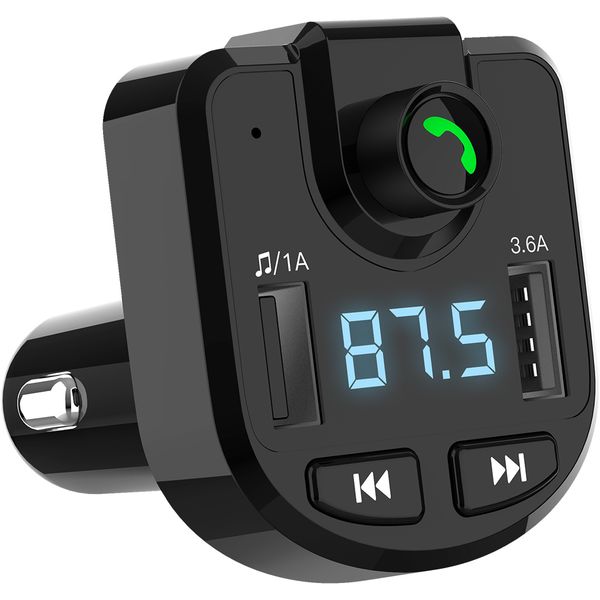 

fm transmitter aux modulator bluetooth handscar kit car audio mp3 player quick charge dual usb charger