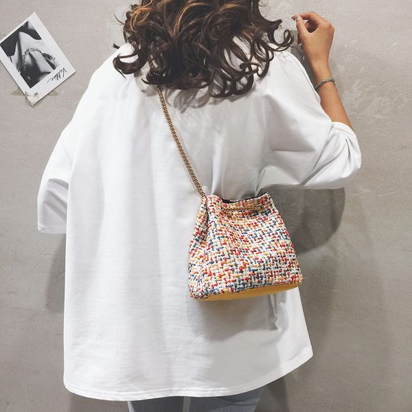 

цвет строчка женщины соломы crossbody сумки на ремне сумки женский плетеный сумка tote женщин bolsos mujer
