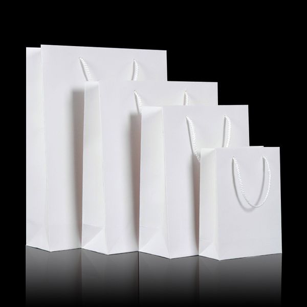 

white paperboard gift bags with handle wedding party favor package bags christmas present wrap supplies