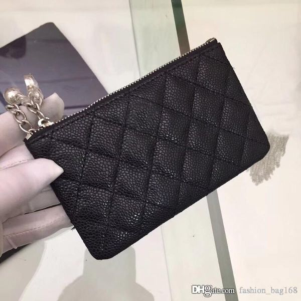 

new fashion designer women wallets caviar genuine leather zippy wallets handbags for girls hipping mini coin purses wholesale with box, Red;black