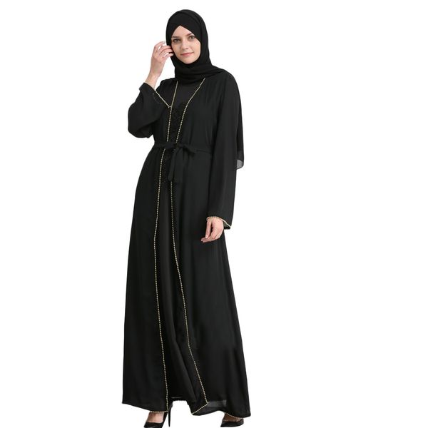 

plussize vestidos 2019 abaya dubai bangladesh women muslim summer rrilling beading fashion beading embroidered loose w412, Red