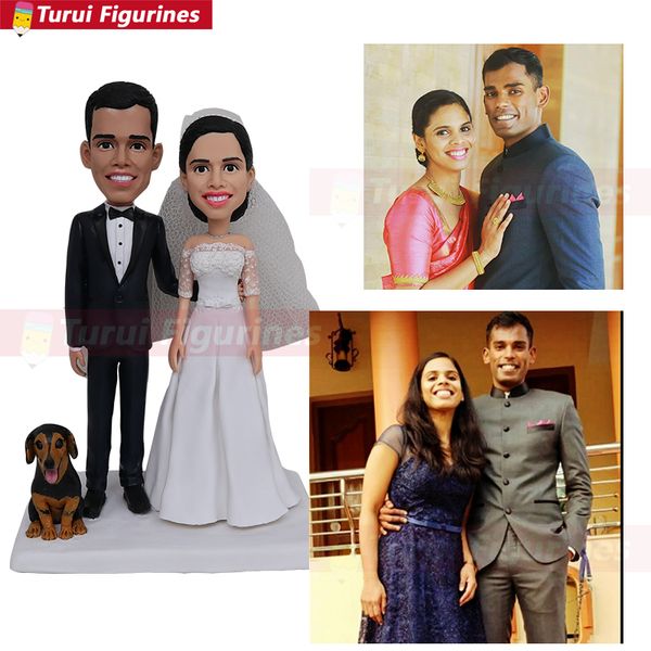 

wedding cake er with dog figurine make a custom bobblehead china artist mini me dog statue custom bobble head figurines doll