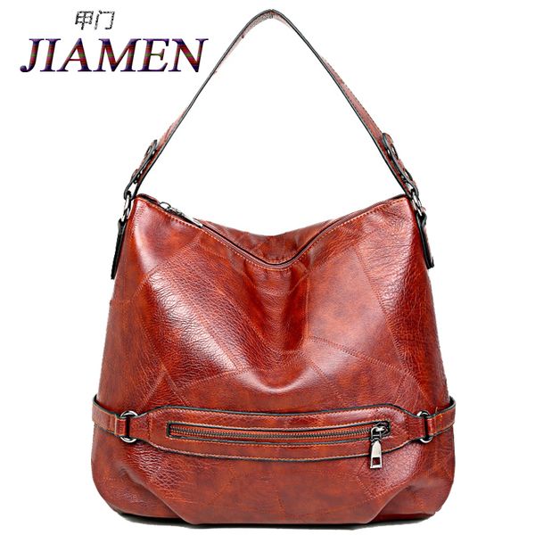 

2020 sales handbag female bag soft pu leather handbag large capacity shoulder bag female travel brown
