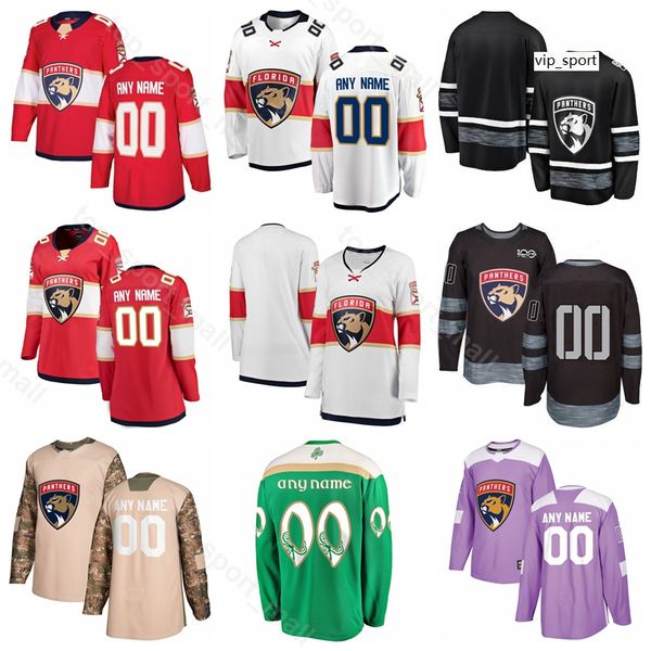 

custom hockey florida panthers 72 frank vatrano jersey aaron ekblad vincent trocheck michael matheson troy brouwer 100th anniversary, Black;red