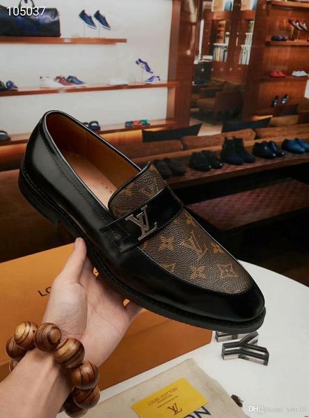 

20mm fashion luxury brands male dress shoes leather brogue man shoes casual british style man oxfords wedding party shoes madaoi, Black