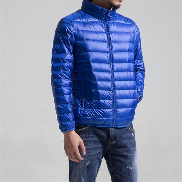 

men brand ultralight down jacket 2019 winter men's warm solid color down coat waterproof mens jacket clothing, Black