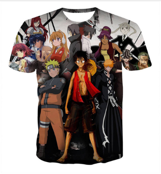 

2019 новое аниме one piece luffy ace sabo law zoro и футболка sanji с 3d-принтом мужская / женская унисекс с круглым воротом с коротким рука, White;black