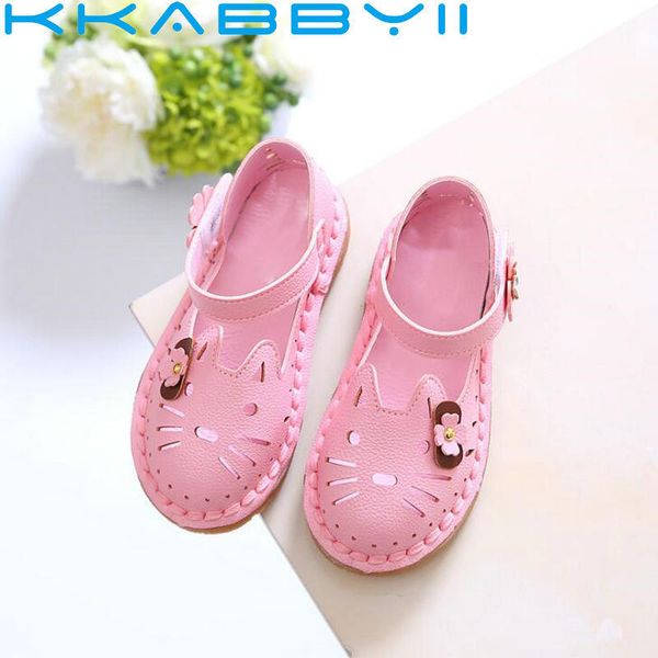 

new fashion children summer sandals cute cartoon hollow out shoes girls princess spring bow floral breayhable sneakers t200530, Black;red