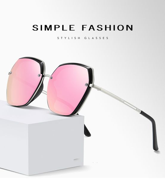 

2020 new 5 styles ladies polarized sunglasses retro multilateral sunglasses outdoor travel sunglasses wholesale send glasses case and bag, White;black