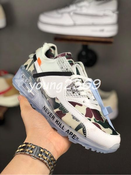 

new 90 ape camo mars white black mens running shoes for men sports 90s designer air sneakers womens off trainers size 11 maxes