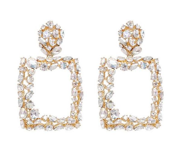 

новые женщины горячие моды золото простой геометрический кристалл rhinestone себе падение мотаться серьги свадебные украшения подарков, Golden;silver