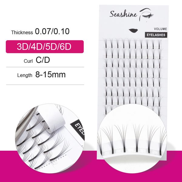 

Seashine Premade вентиляторы объем ресницы длинный стебель 5D Pre made вентиляторы наращиван