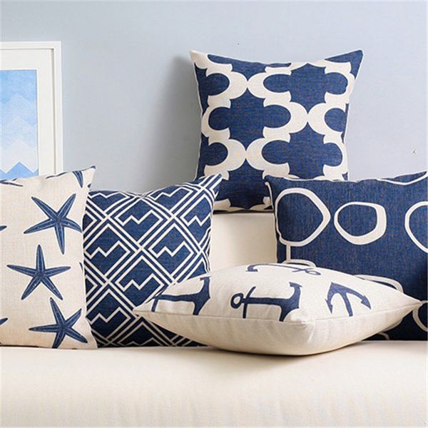 

square colorful home cushion decorative soft seat car covers linen plum flower stars simple suit cushion almohada n(481