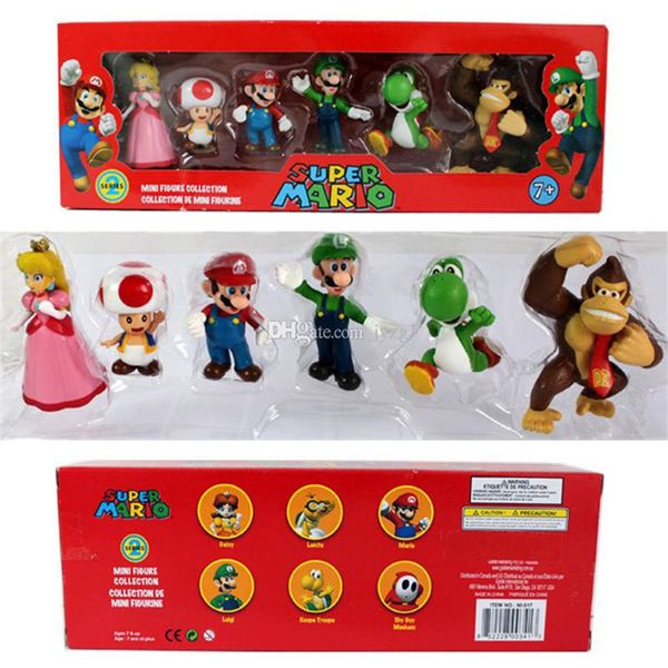 

odyssey pvc action figure model dolls toys donkey kong super mario bros bowser luigi koopa yoshi mario car toad peach princess