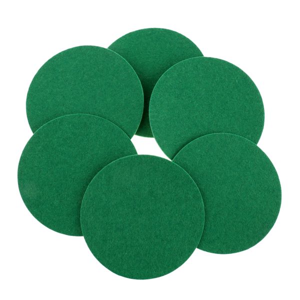 

6 pieces air hockey table felt pushers replacement felt pads green