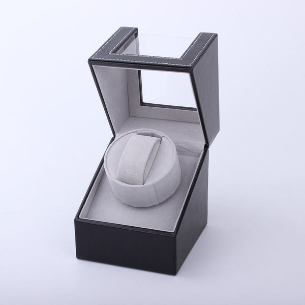 

automatic watch winder box case holder mechanical watch display organizer eu/us/au/uk plug luxury motor shaker pu leather, Black;blue
