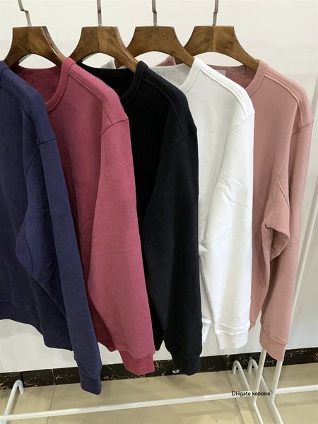 

stone island 18ss 62720 помыть crewneck толстовка topst0ney мужчины женщины дизайнер балахон круглый воротник фуфаек моды с логотипом моды, Black
