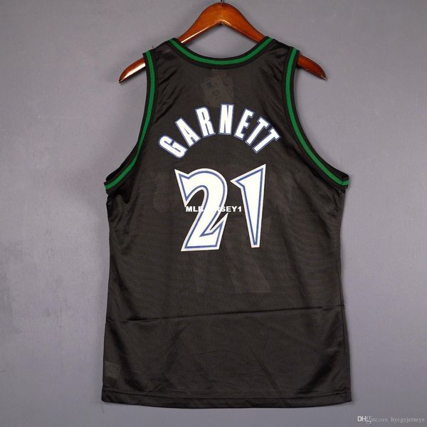 

100% stitched #21 kevin garnett champio jersey mens black vest size xs-6xl stitched basketball jerseys ncaa, Black;blue