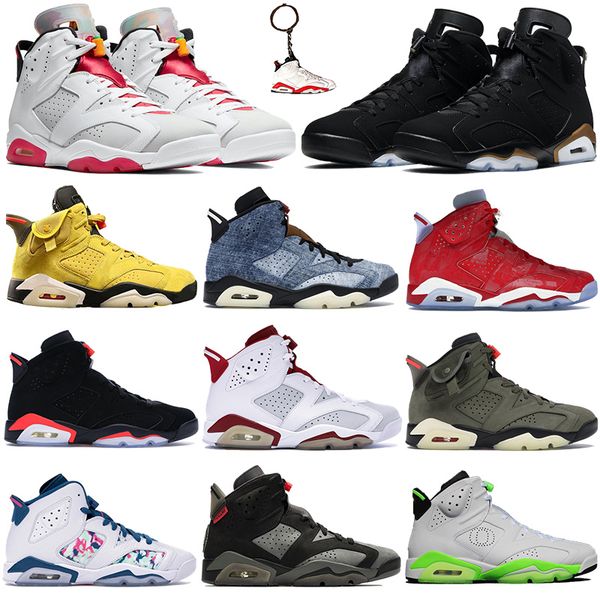 

высокого jumpman 6s мужчины баскетбол обувь hare dmp 2020 промывают денима travis scotts спортивной обуви париж олимпийский лондон тренеры т, White;red