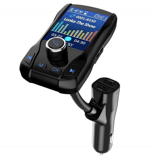 

hiperdeal fm transmitter bluetooth hands-car mp3 player fm modulator support usb with highly sensitive microphone 56#