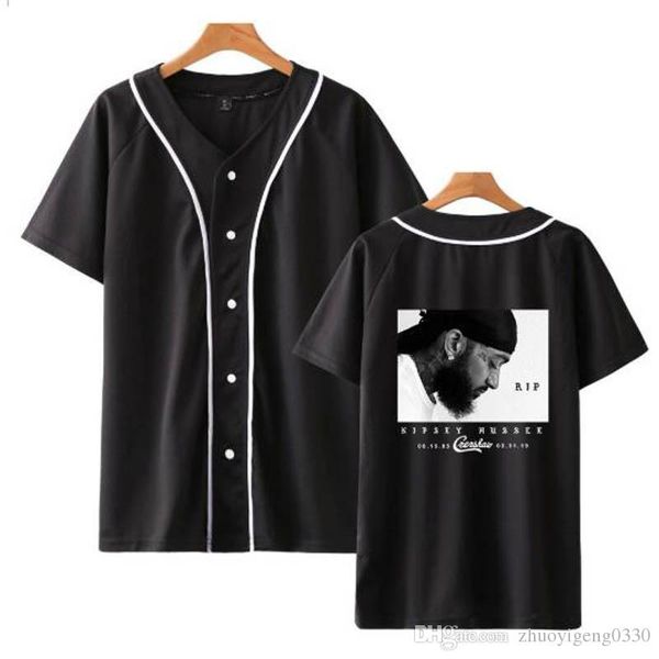

nipsey hussle 2019 hip hop fashion baseball t-shirts men/women casual harajuku streetwear summer short sleeve popular t shirts, White;black