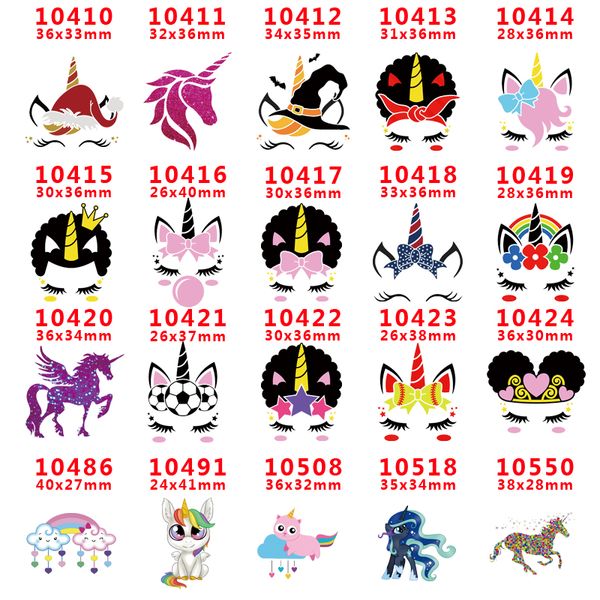 

60pcs/lot pr10410 resins cartoon resin unicorn flatback for hair bows hair accessories planar resin crafts diy decorations, Slivery;white