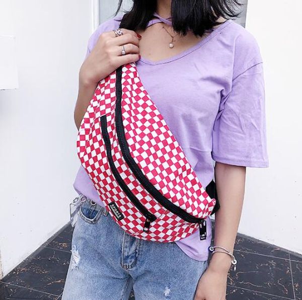 

designer casual waist bags wan women large capacity crossbody check shoulder bag student joker bags waist bag