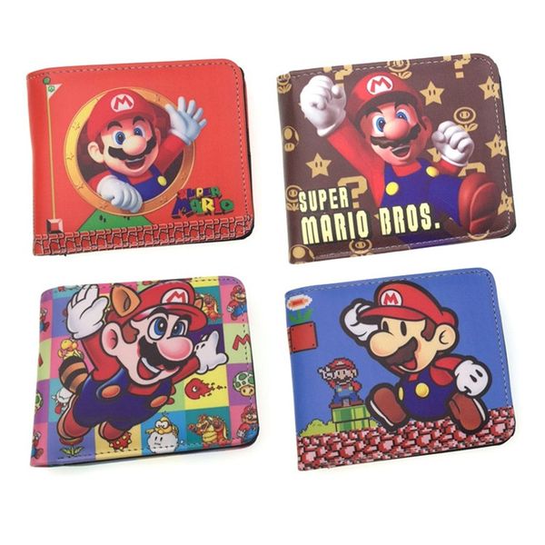 

cartoon super mario wallet cute cartoon comics purse student wallet kid boy game holder, Red;black