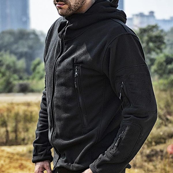 

men hiking jacket coat tactical uniform soft shell casual hooded trekking thermal army clothing, Blue;black