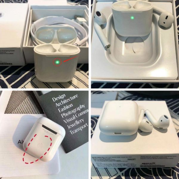 

Supercopy animation late t 2nd generation wirele charging bluetooth earphone with mart en or matte hinge h1 earbud pk airpod 2 h1 chip