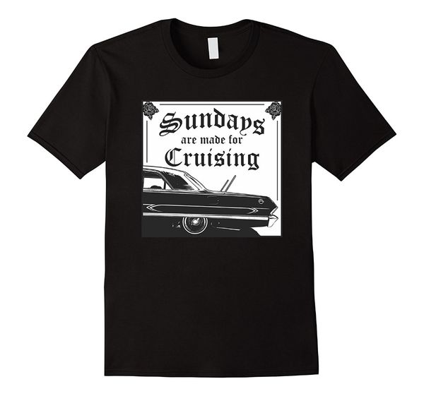 

men's t-shirts est funny lowrider shirt - sundays are made for cruising t, White;black