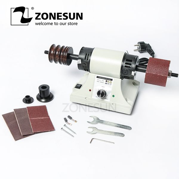 

zonesun vegetable tanned leather burnishing machine mini deskleather edge grinding machine polishing tool side polisher 220v