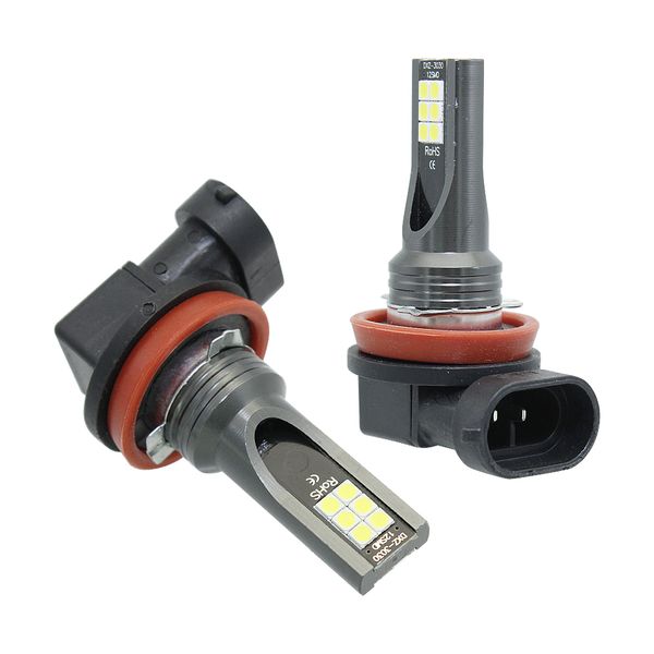 

2pcs anblub h11 car led bulb 12v 3030 smd h8 h9 auto car daytime running light drl fog lamp driving lights