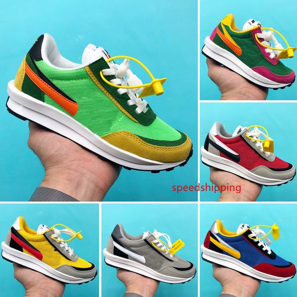 

big kids shoes sacai x ldv waffle pack running shoes pine green triple black green gusto sacai ldv waffle childrens girls youth sneaker