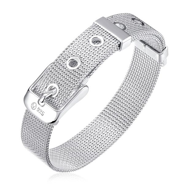 Чистые часы с браслетом -14 мм- добавил бренд стерлингов серебристый браслет горячие продажи мода женщин 925 серебряный браслет SPB006
