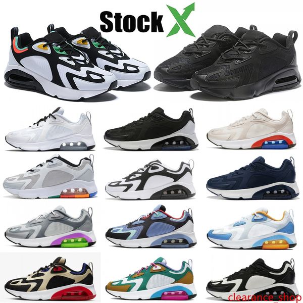 

new arrival 200 running shoes triple black white desert sand royal blue orange mystic green university red mens womens designer sneakers