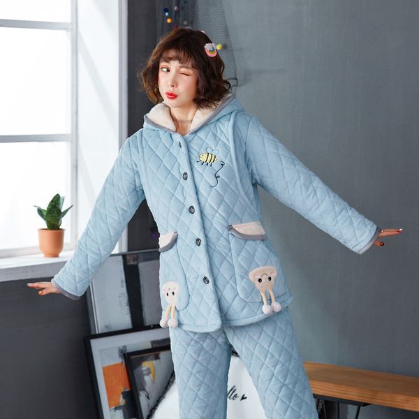 

and cotton clip confinement increase cashmere thickness pregnant cotton-padded jacket lactation pajamas cotton-padded clothes, White