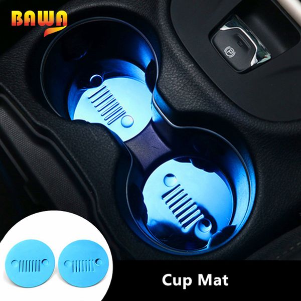 

bawa anti-slip mat stainless steel front seat cup mat for compass 2017 fit cherokee 2014 2015 2016 anti-slip