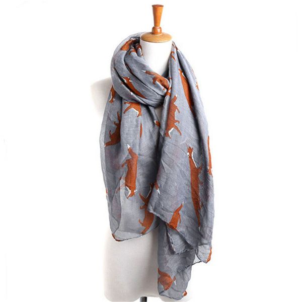 

chsdcsi women scarves animal print infinity wraps silk scarf long length bufandas mujer female shawls, Blue;gray
