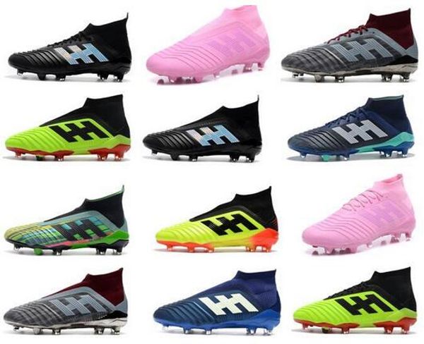 

box 2019 crampons de football cleats predator 18+ boots mens scarpe da youth fg soccer sport shoes running scarpe sneakers chaussures