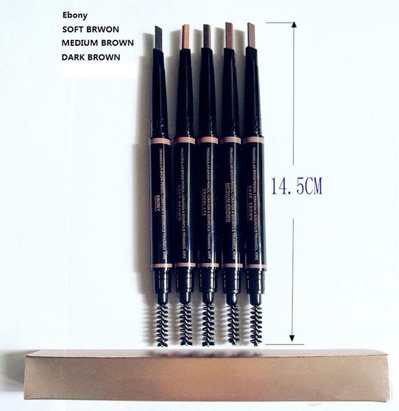 Maquiagem Dupla Sobrancelha Lápis Broício Definidor Definidor Crayon Ebony Macio Dark Medium Chocolate Chocolate Grátis 12