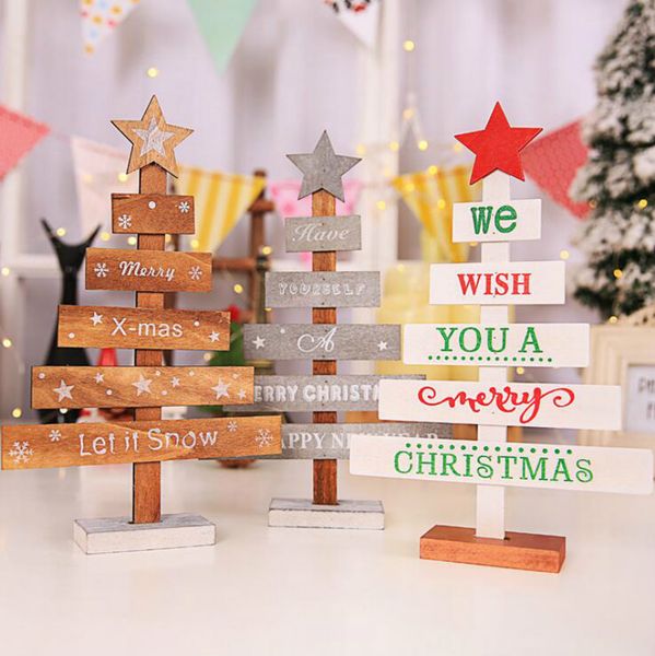 

wooden mini christmas tree deskornaments merry christmas party decor natale decorazioni xmas trees z1017 new
