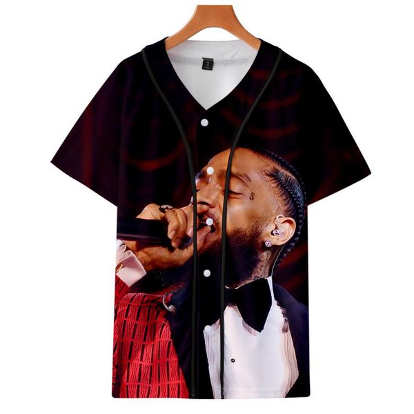

nipsey hussle основные популярные street sports охладиться 3d baseball рубашка женщины / мужчины одежда мода повседневная hipster summer bas, Black;brown