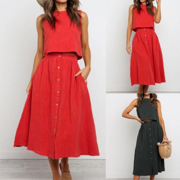 

two piece long skirt set solid color off-shoulder blouse+skirt bare midriff casual two piece skirt set summer g3, White
